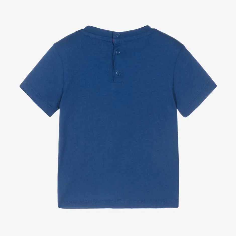 Guess Baby Boys Blue Cotton T-Shirt Outlet