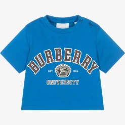 Burberry Baby Boys Blue Cotton Varsity T-Shirt Best