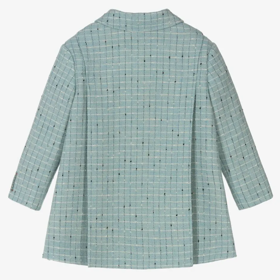 Gucci Baby Boys Blue Damier Wool Check Coat Hot