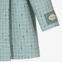 Gucci Baby Boys Blue Damier Wool Check Coat Hot