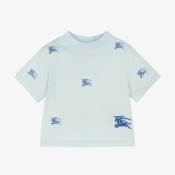 Burberry Baby Boys Blue EKD Cotton T-Shirt Discount