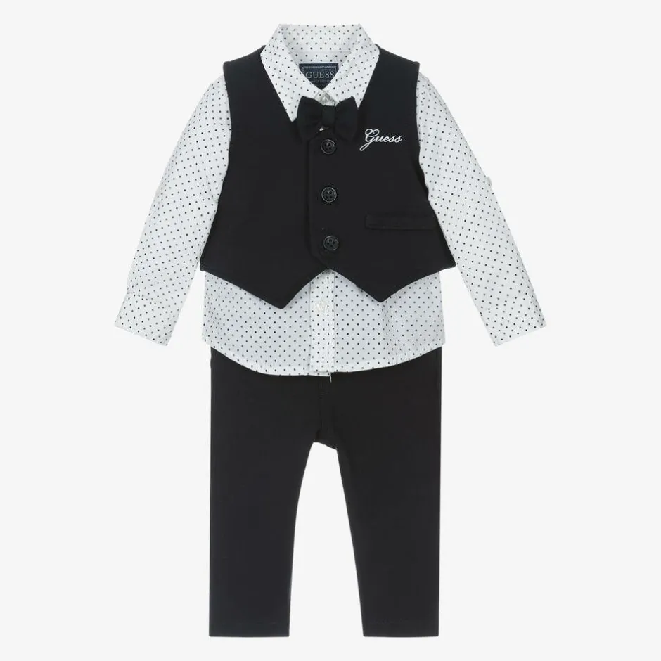 Guess Baby Boys Blue Jersey Waistcoat Suit Online
