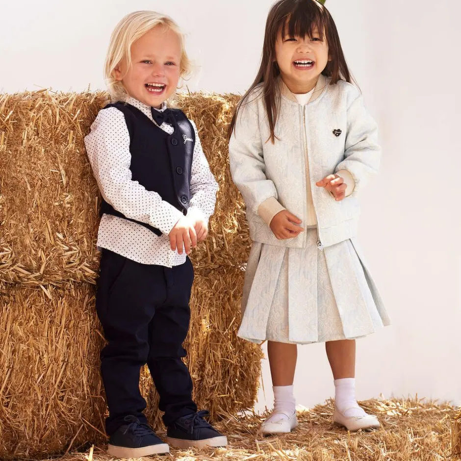 Guess Baby Boys Blue Jersey Waistcoat Suit Online