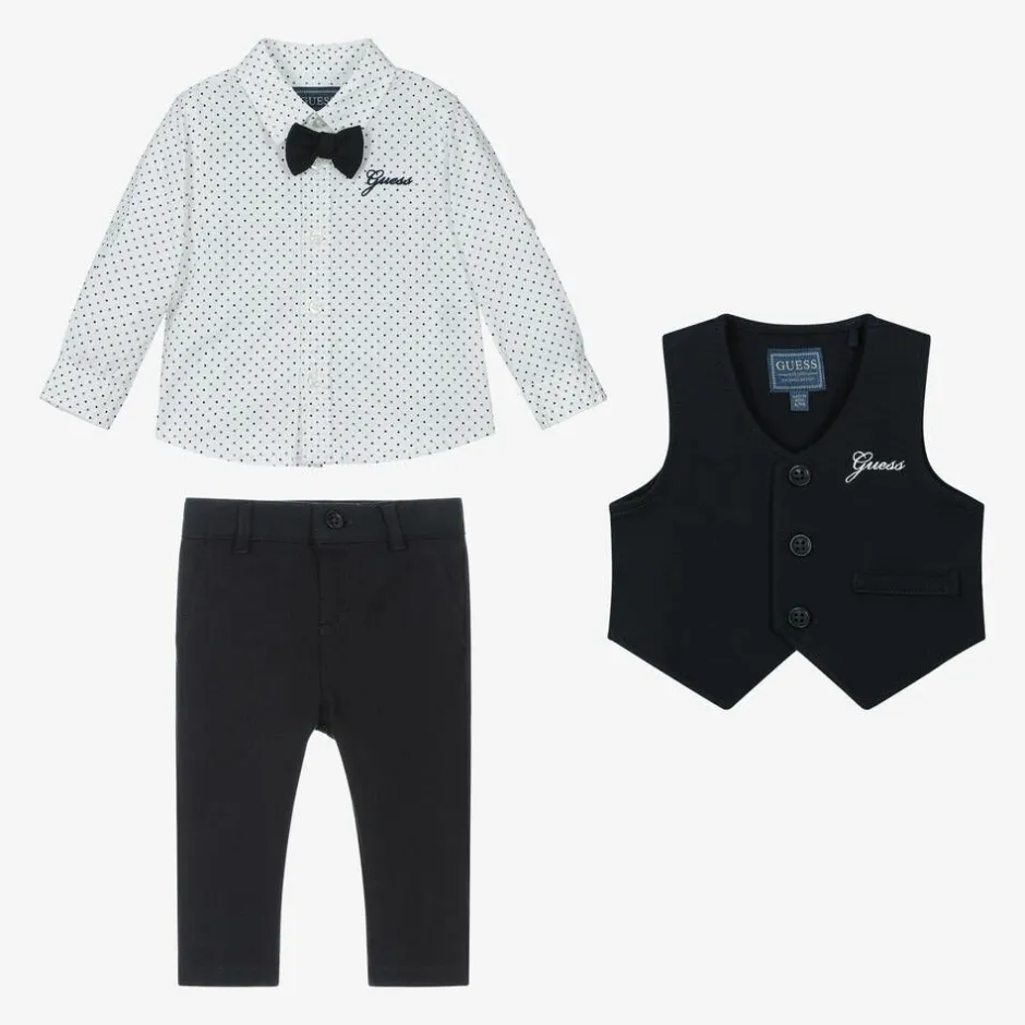 Guess Baby Boys Blue Jersey Waistcoat Suit Online