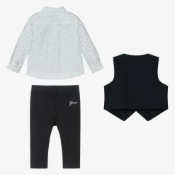 Guess Baby Boys Blue Jersey Waistcoat Suit Online