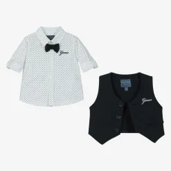 Guess Baby Boys Blue Jersey Waistcoat Suit Online