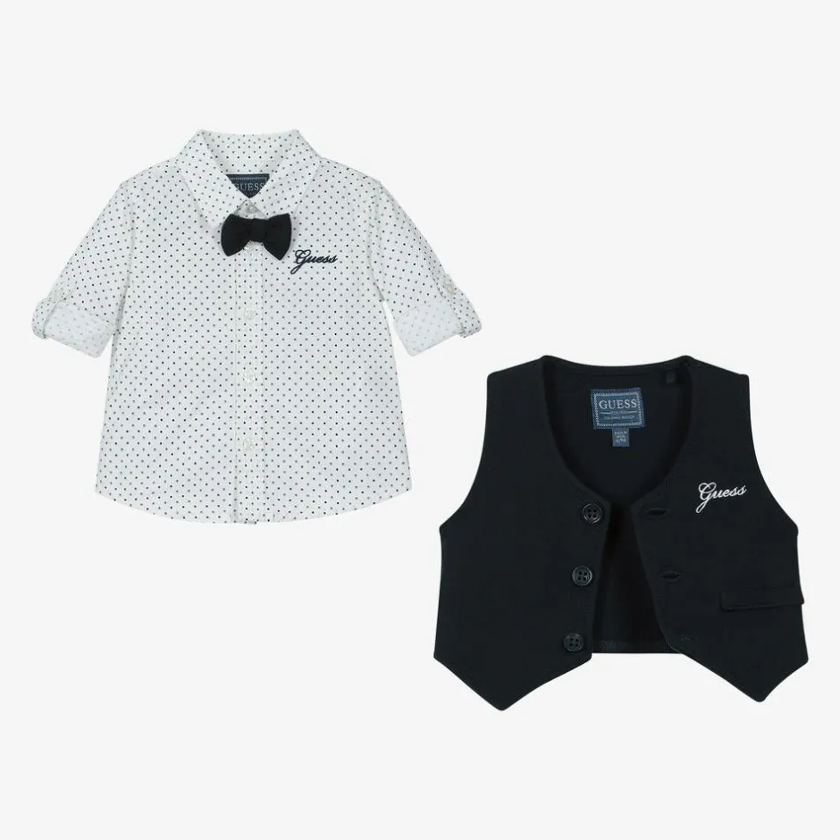 Guess Baby Boys Blue Jersey Waistcoat Suit Online
