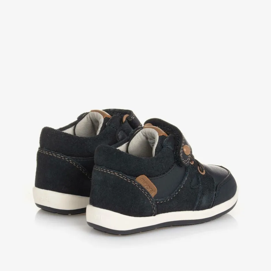 Mayoral Baby Boys Blue Leather First Walkers