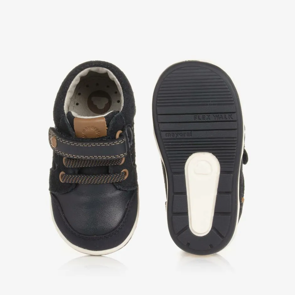 Mayoral Baby Boys Blue Leather First Walkers