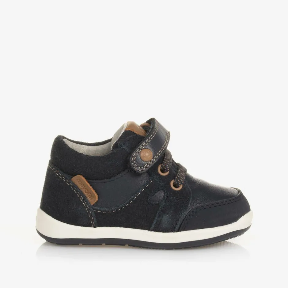 Mayoral Baby Boys Blue Leather First Walkers