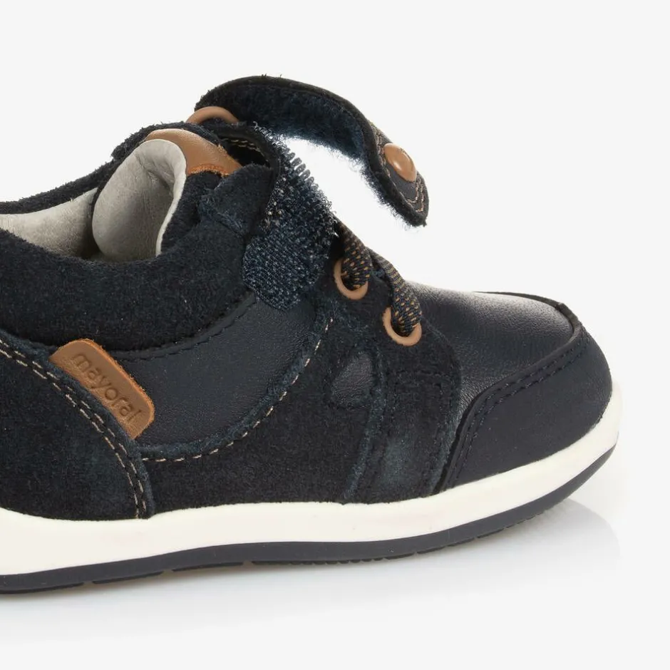 Mayoral Baby Boys Blue Leather First Walkers
