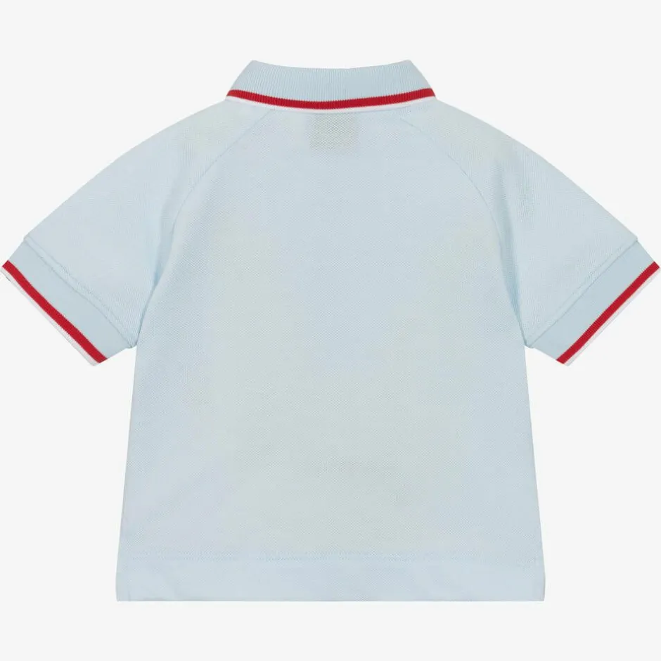 Burberry Baby Boys Blue Logo Polo Shirt Clearance