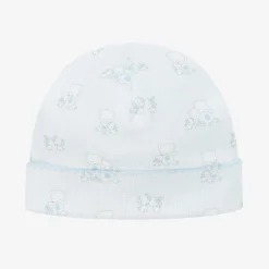 Kissy Kissy Baby Boys Blue Pima Cotton Beary Besties Hat Hot