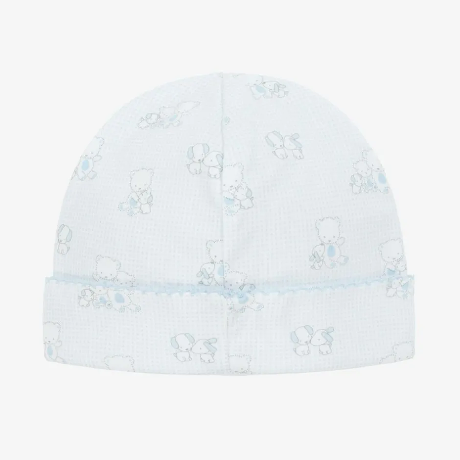 Kissy Kissy Baby Boys Blue Pima Cotton Beary Besties Hat Hot