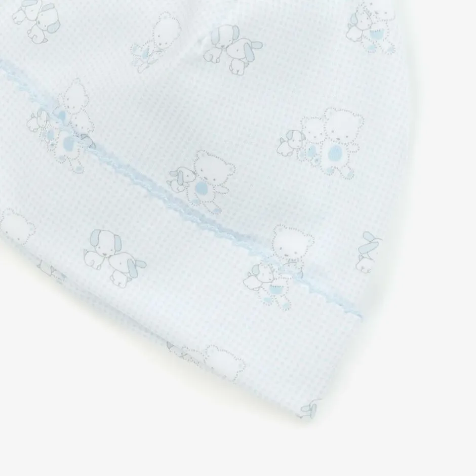 Kissy Kissy Baby Boys Blue Pima Cotton Beary Besties Hat Hot