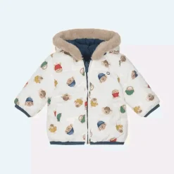 Mayoral Newborn Baby Boys Blue Reversible Coat Discount
