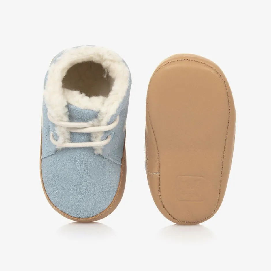 VEJA Baby Boys Blue Suede Pre-Walker Shoes Clearance