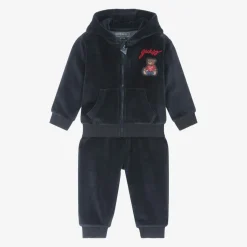 Guess Baby Boys Blue Velour Tracksuit Clearance