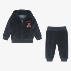 Guess Baby Boys Blue Velour Tracksuit Clearance