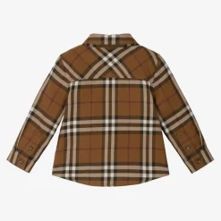 Burberry Baby Boys Brown Checked Cotton Shirt DarkBirchBrown Best