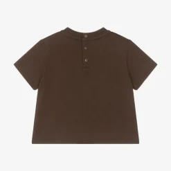 Emporio Armani Baby Boys Brown Cotton Pennant T-Shirt Online