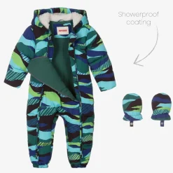 Joyday Baby Boys Green & Blue Puffer Snowsuit Discount