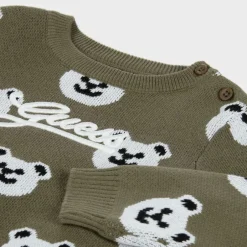 Guess Baby Boys Green Cotton Bear Sweater