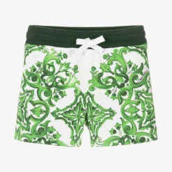 Dolce amp; Gabbana Baby Boys Green Cotton Majolica Shorts New