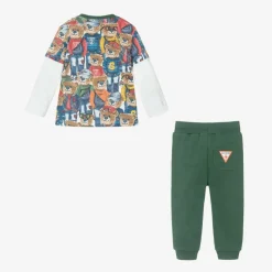 Guess Baby Boys Green Cotton Trouser Set Online