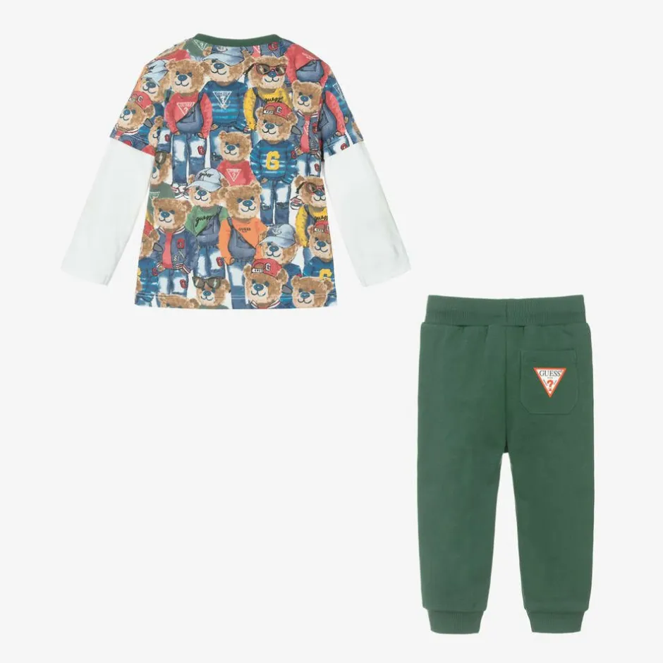 Guess Baby Boys Green Cotton Trouser Set Online