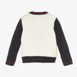 Guess Baby Boys Ivory & Blue Knit Cardigan Clearance