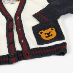 Guess Baby Boys Ivory & Blue Knit Cardigan Clearance