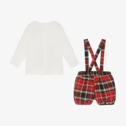 Caramelo Kids Baby Boys Ivory & Red Tartan Shorts Set Best