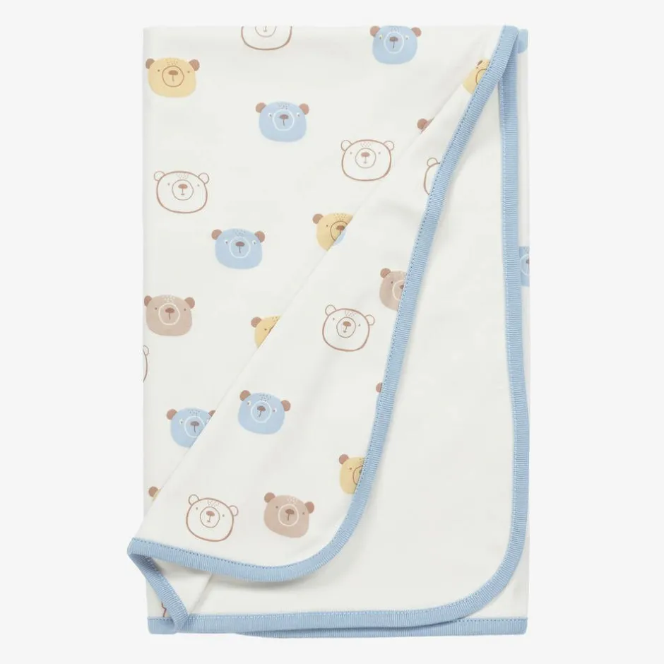Kissy Love Baby Boys Ivory Cotton Bear Talk Blanket (73cm) Best