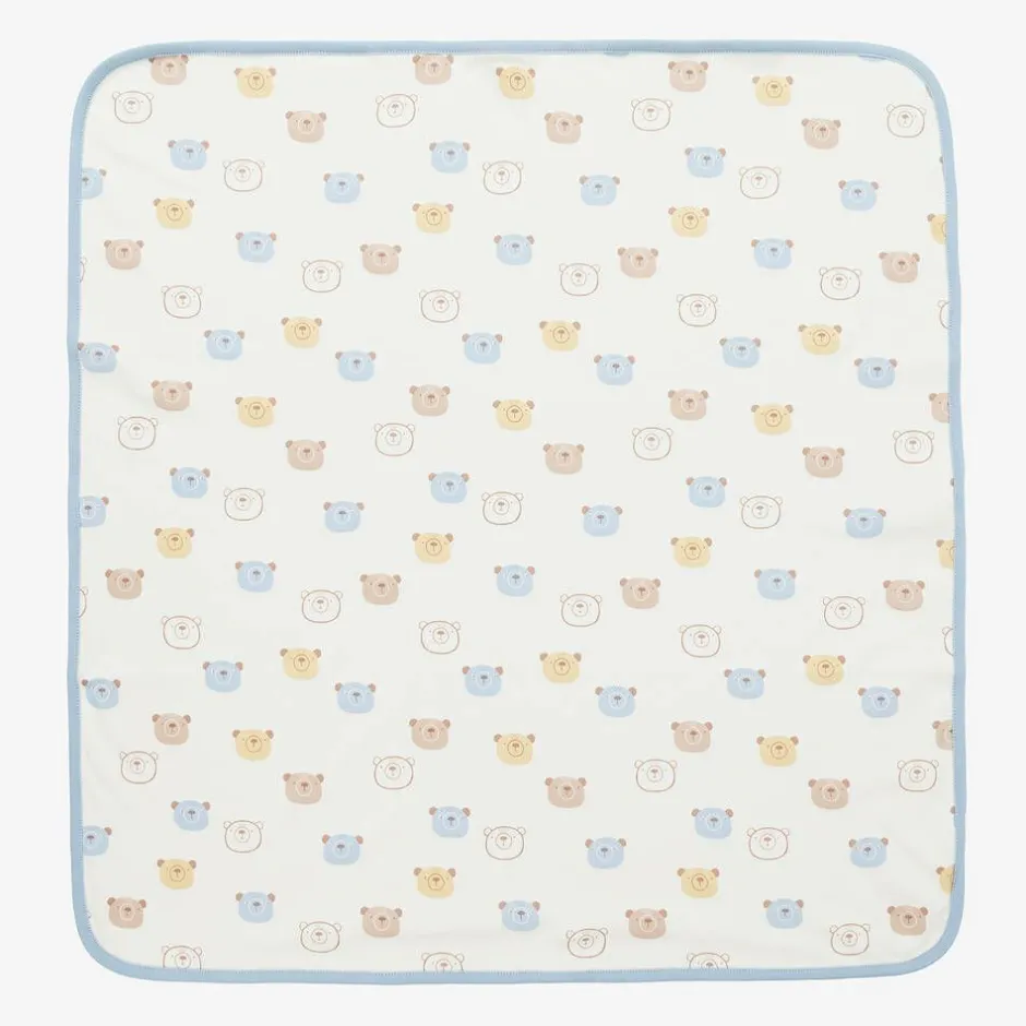 Kissy Love Baby Boys Ivory Cotton Bear Talk Blanket (73cm) Best