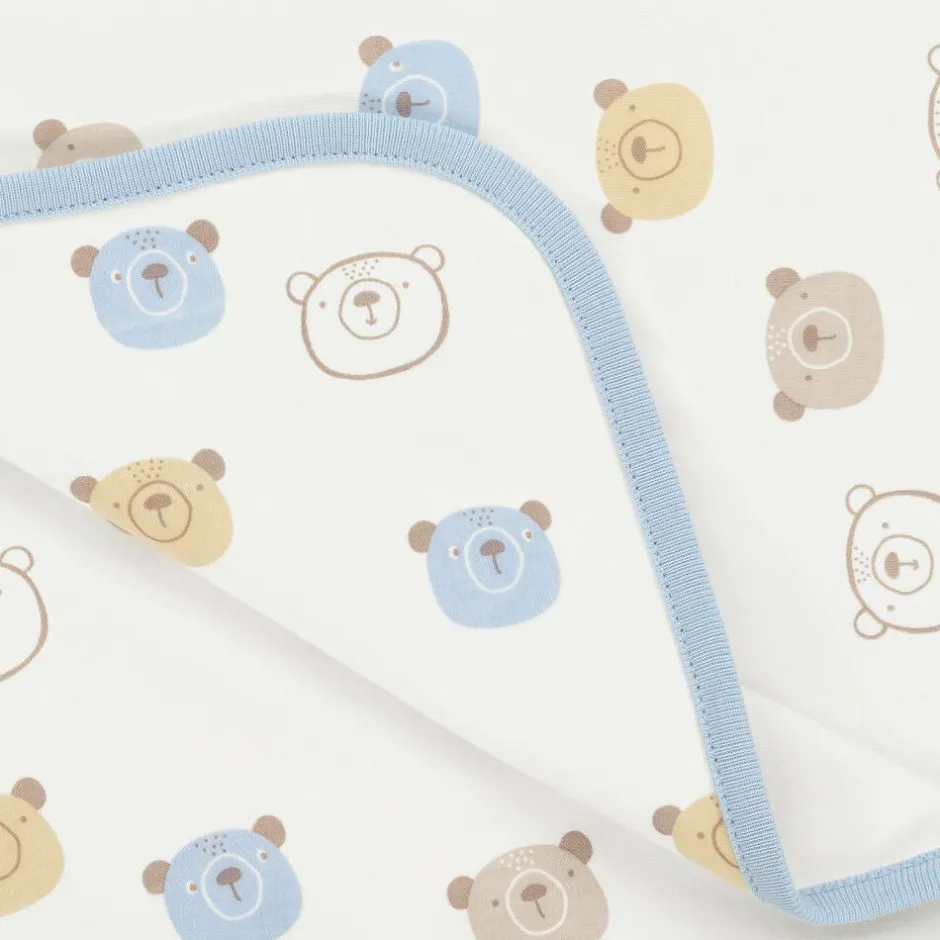 Kissy Love Baby Boys Ivory Cotton Bear Talk Blanket (73cm) Best