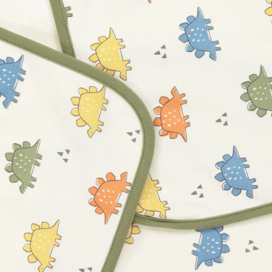 Kissy Love Baby Boys Ivory Cotton Dino Traffic Blanket (73cm) Sale
