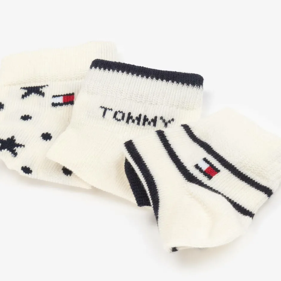 Tommy Hilfiger Baby Boys Ivory Cotton Socks (3 Pack) Hot