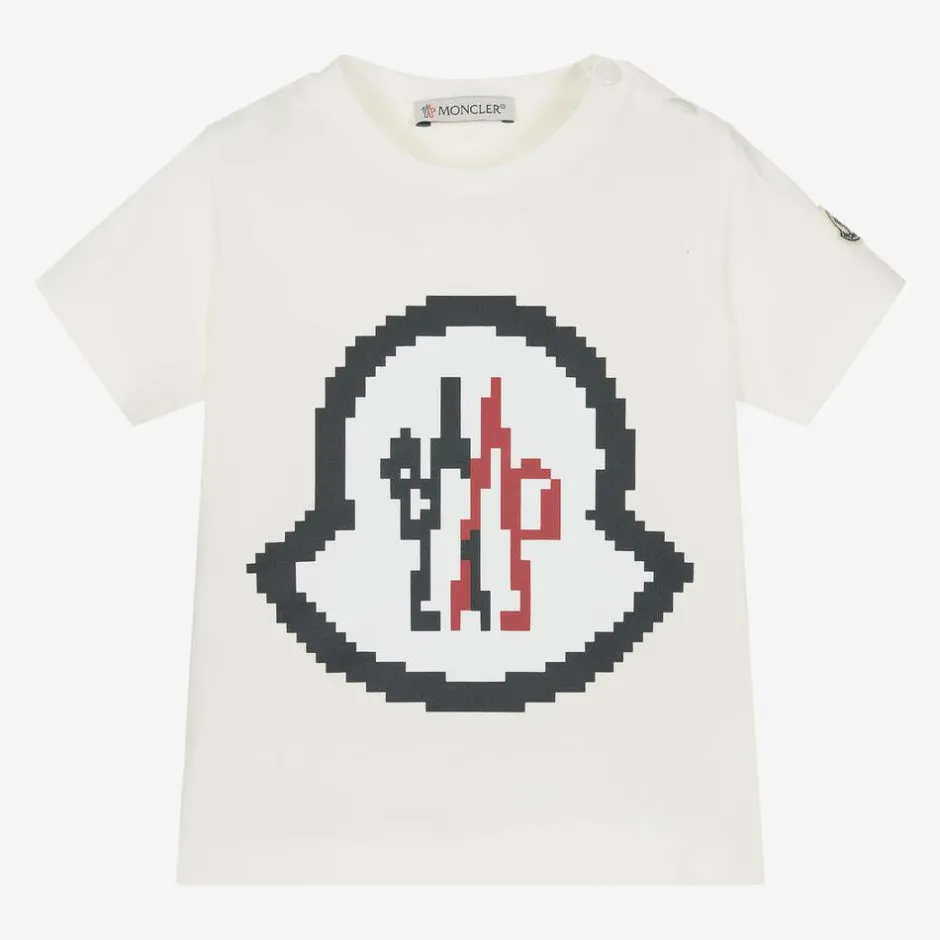 Moncler Enfant Baby Boys Ivory Cotton T-shirt Discount