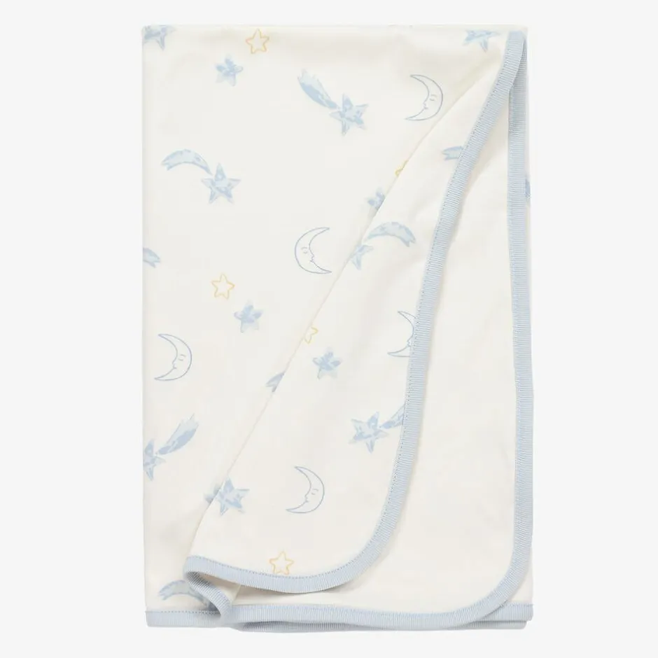 Kissy Love Baby Boys Ivory Starry Sky Cotton Blanket (73cm) New