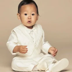 Romano Baby Boys Ivory Tuxedo Suit