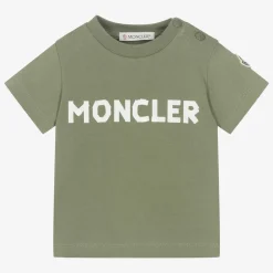 Moncler Enfant Baby Boys Khaki Green Cotton T-Shirt