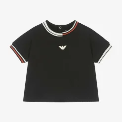 Emporio Armani Baby Boys Navy Blue Cotton T-Shirt Hot