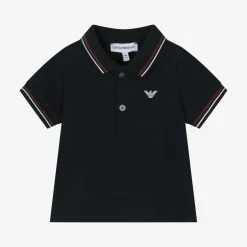 Emporio Armani Baby Boys Navy Blue Cotton Polo Shirt