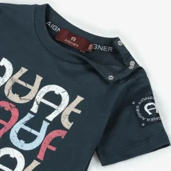 AIGNER Baby Boys Navy Blue Cotton T-Shirt Best