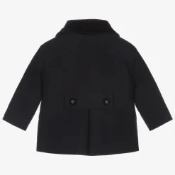 Rachel Riley Baby Boys Navy Blue Double Breasted Coat Sale