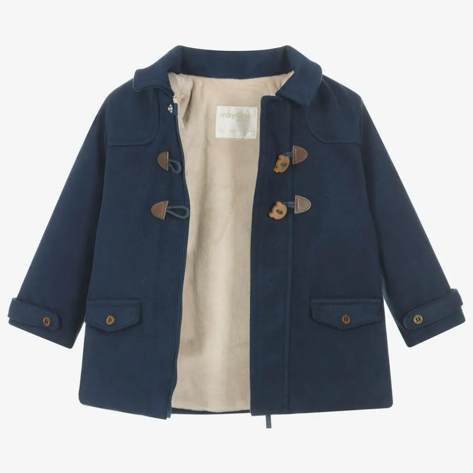 Mayoral Baby Boys Navy Blue Duffle Coat Online