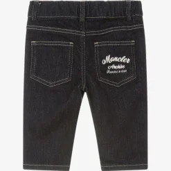 Moncler Enfant Baby Boys Navy Blue Embroidered Denim Jeans Hot