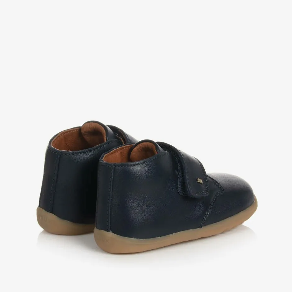 Bobux Baby Boys Navy Blue Leather Desert Boots Hot