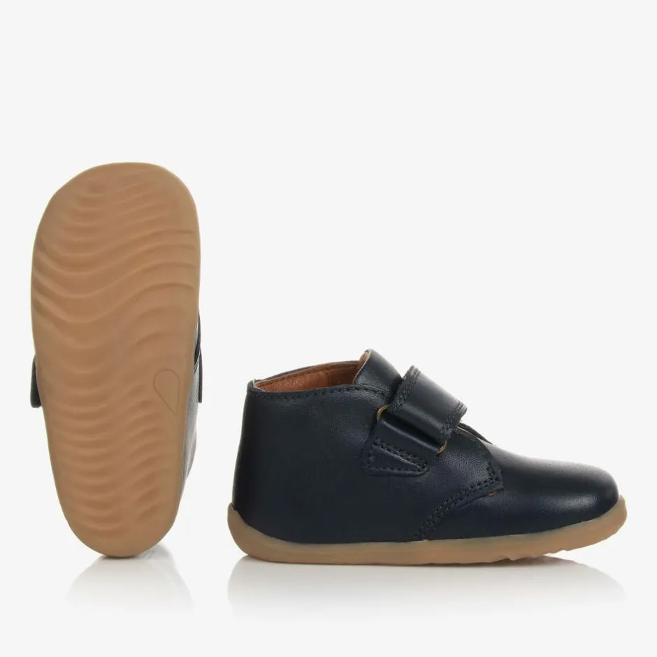 Bobux Baby Boys Navy Blue Leather Desert Boots Hot